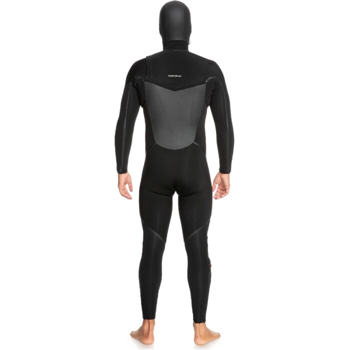 2024 Quiksilver Mens Marathon Sessions 5/4/3mm Chest Zip Hooded Wetsuit EQYW203036 - Black